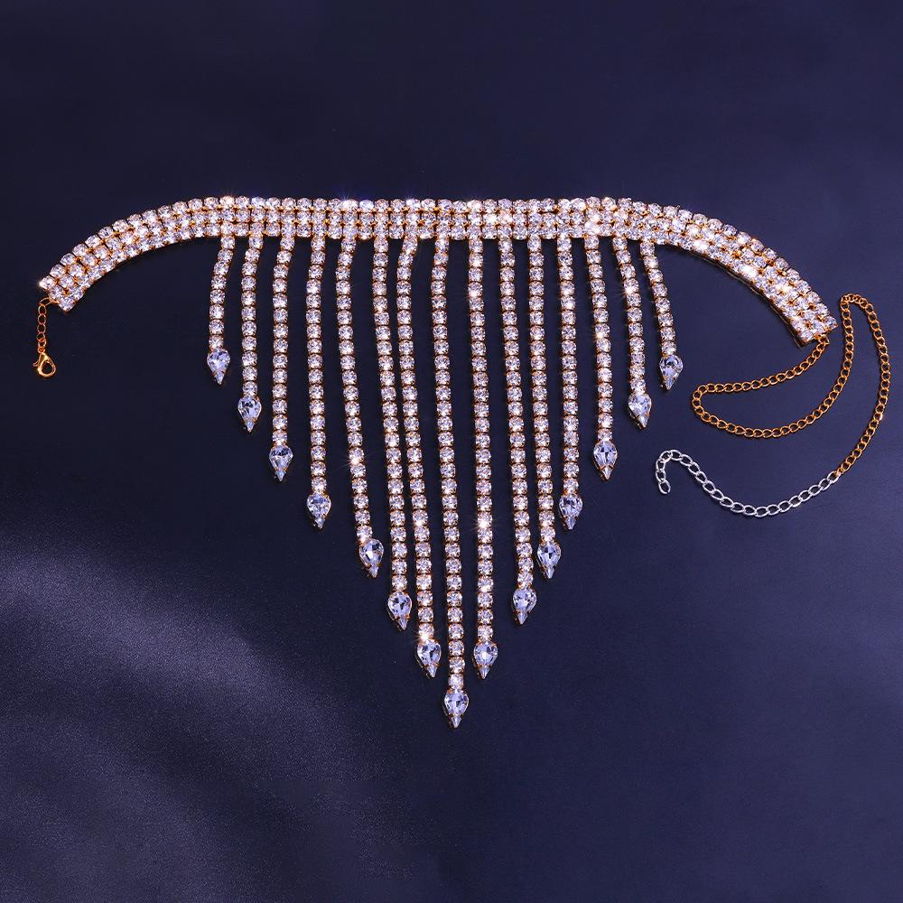 Luxury Full Rhinestone Tassel Crystal Chain Choker  Necklace | Oxredo Shop Ramadan Sale