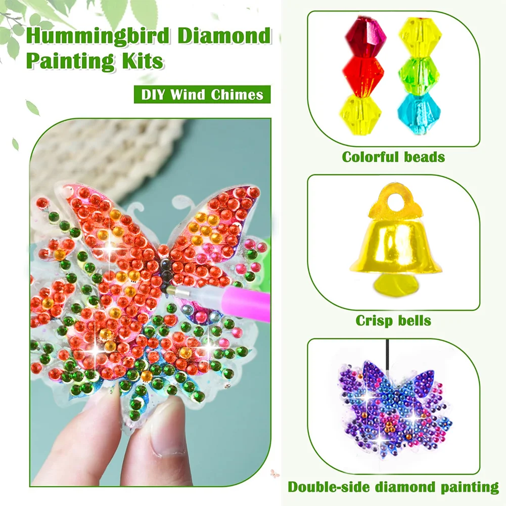 DIY Butterfly Diamond Art Sun Catcher Butterfly DIY Crystal Wind Chime for Window