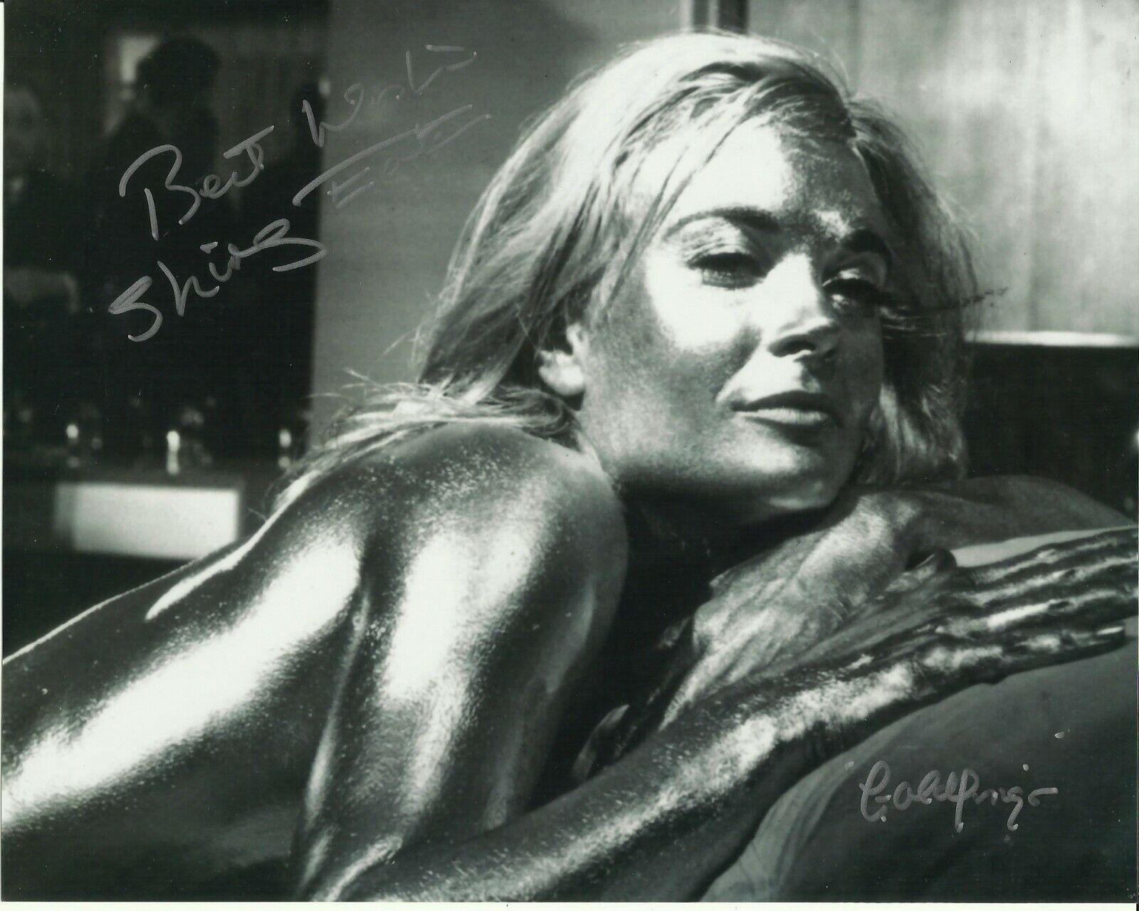 SHIRLEY EATON SIGNED GOLDFINGER BOND Photo Poster painting UACC REG 242 (3)