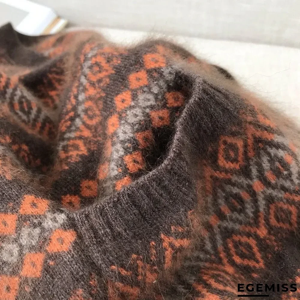 Casual Floral-Print Tribal Sweater | EGEMISS