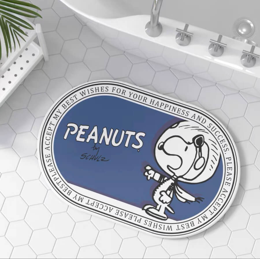 Peanuts Snoopy Diatomaceous Earth Bath Mat Super Absorbent Fast Drying Non-Slip Bathroom Floor A Cute Shop - Inspired by You For The Cute Soul 