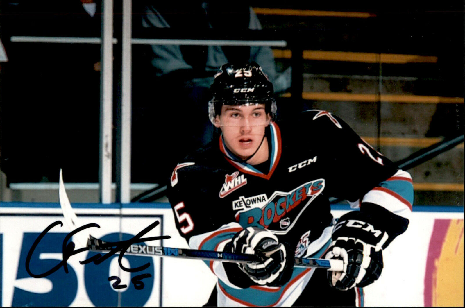 Cal Calan Foote SIGNED auto 4x6 Photo Poster painting KELOWNA ROCKETS / TAMPA BAY LIGHTNING