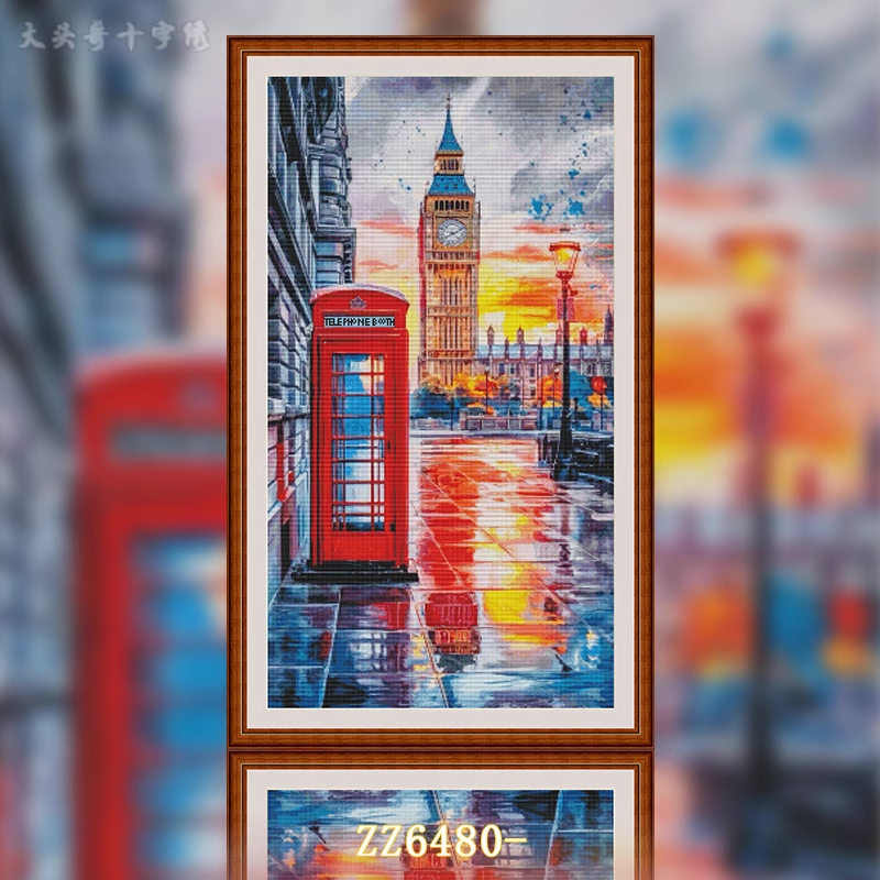 【ZZ6480- London Telephone Booth】 Painting Fairy Cross Stitch