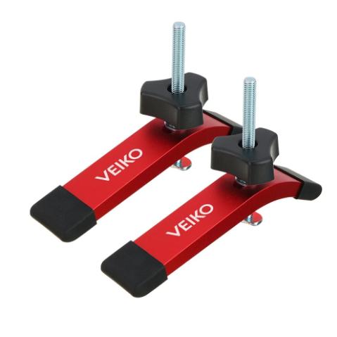 VEIKO 2 Set Quick Acting T-Track Hold Down Clamp with T Bolts and Silder Aluminum Alloy Woodworking Clamps for Routers Drill Presses CNC Table Saws