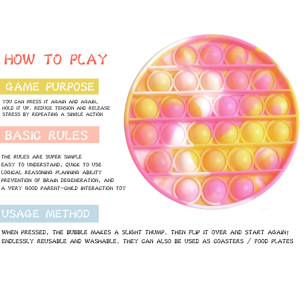 

Pink Yellow - Pop It Fidget Toy, 501 Original