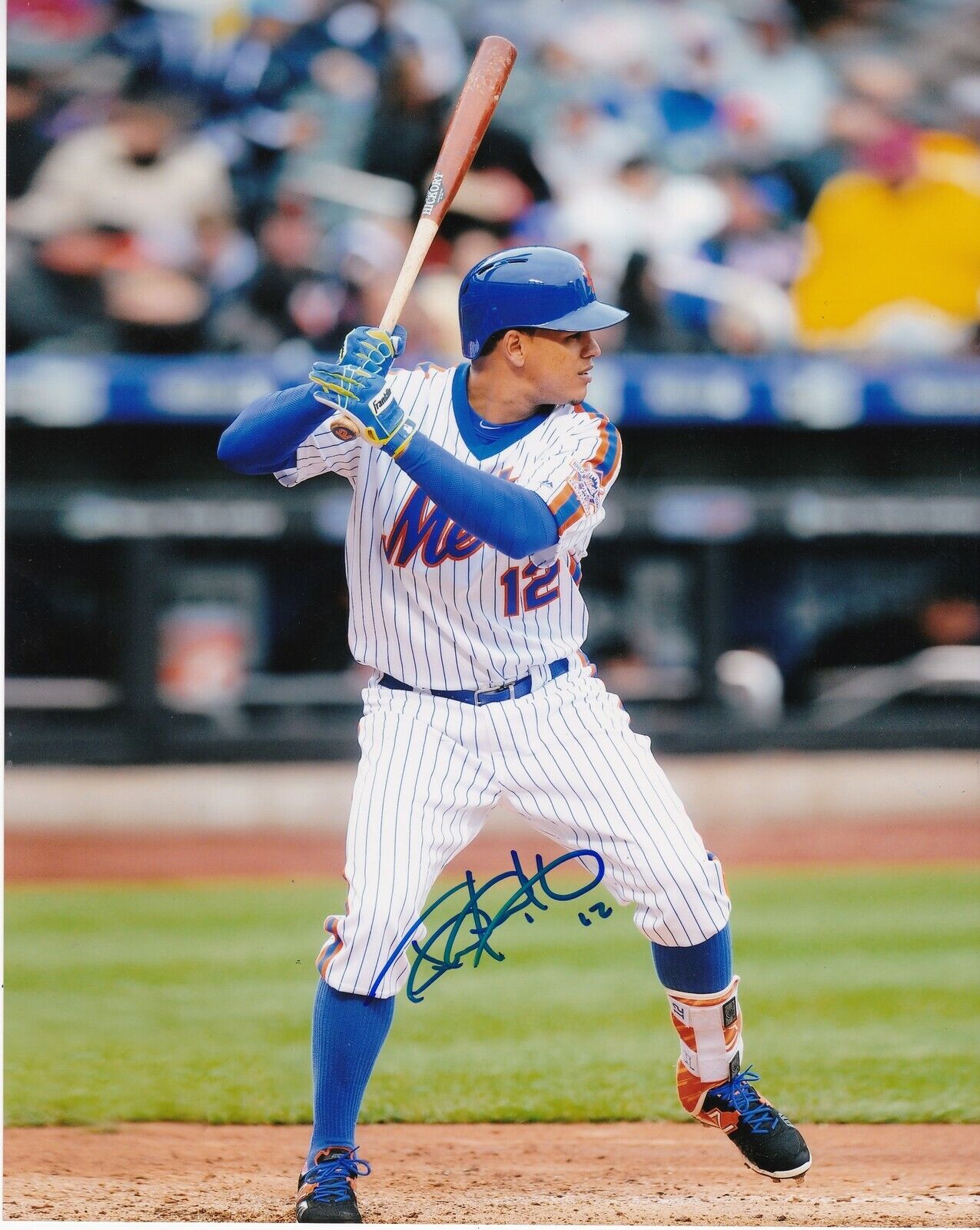 JUAN LAGARES NEW YORK METS ACTION SIGNED 8x10