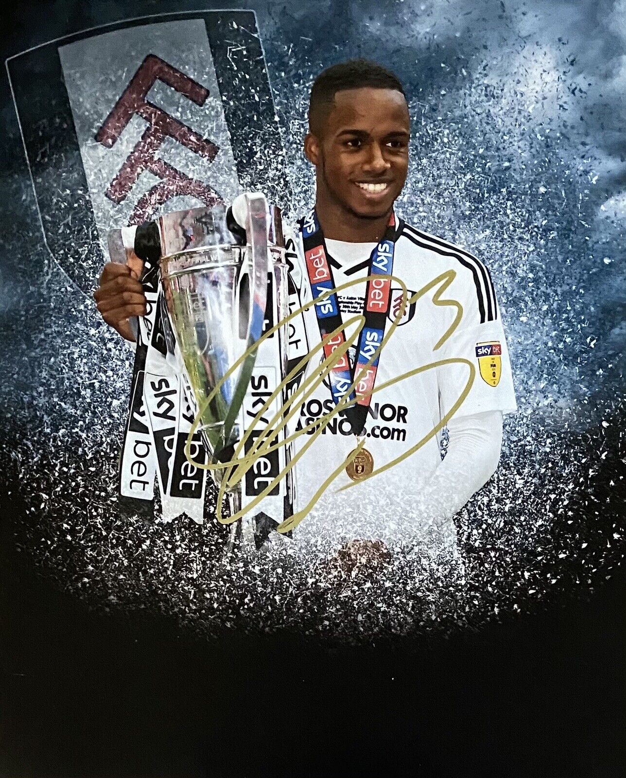 Ryan Sessegnon Genuine Hand Signed Fulham 12x8 Photo Poster painting