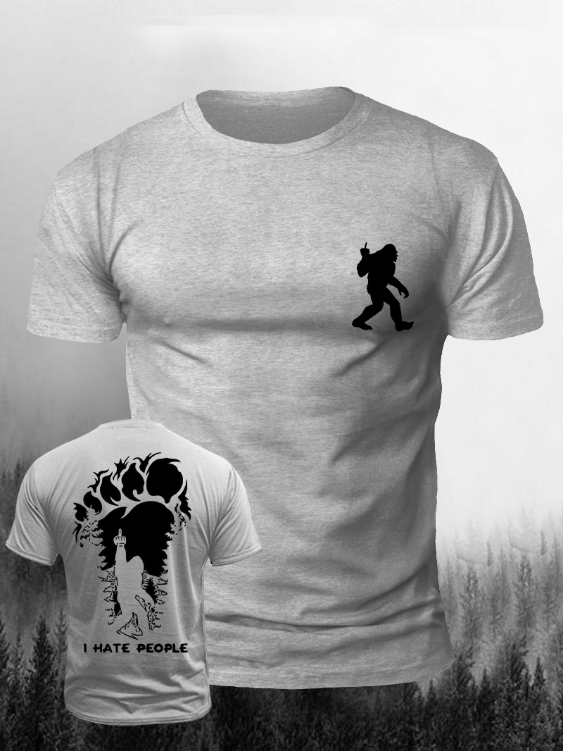 I Hate People Orangutan Back Printed T-shirt