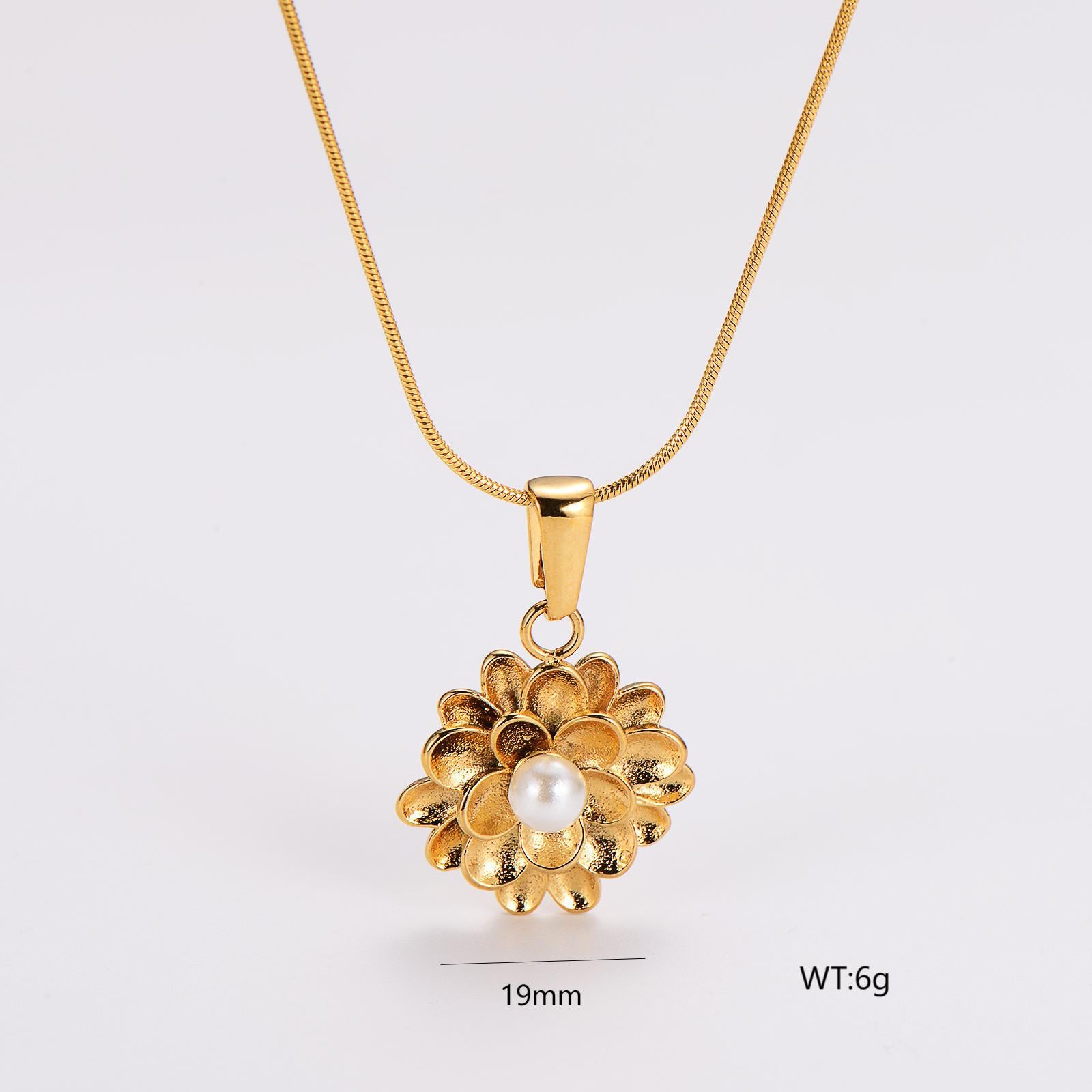 Aml French Retro Fashion Geometric Love Necklace Female Stainless Steel Style Clavicle Chain