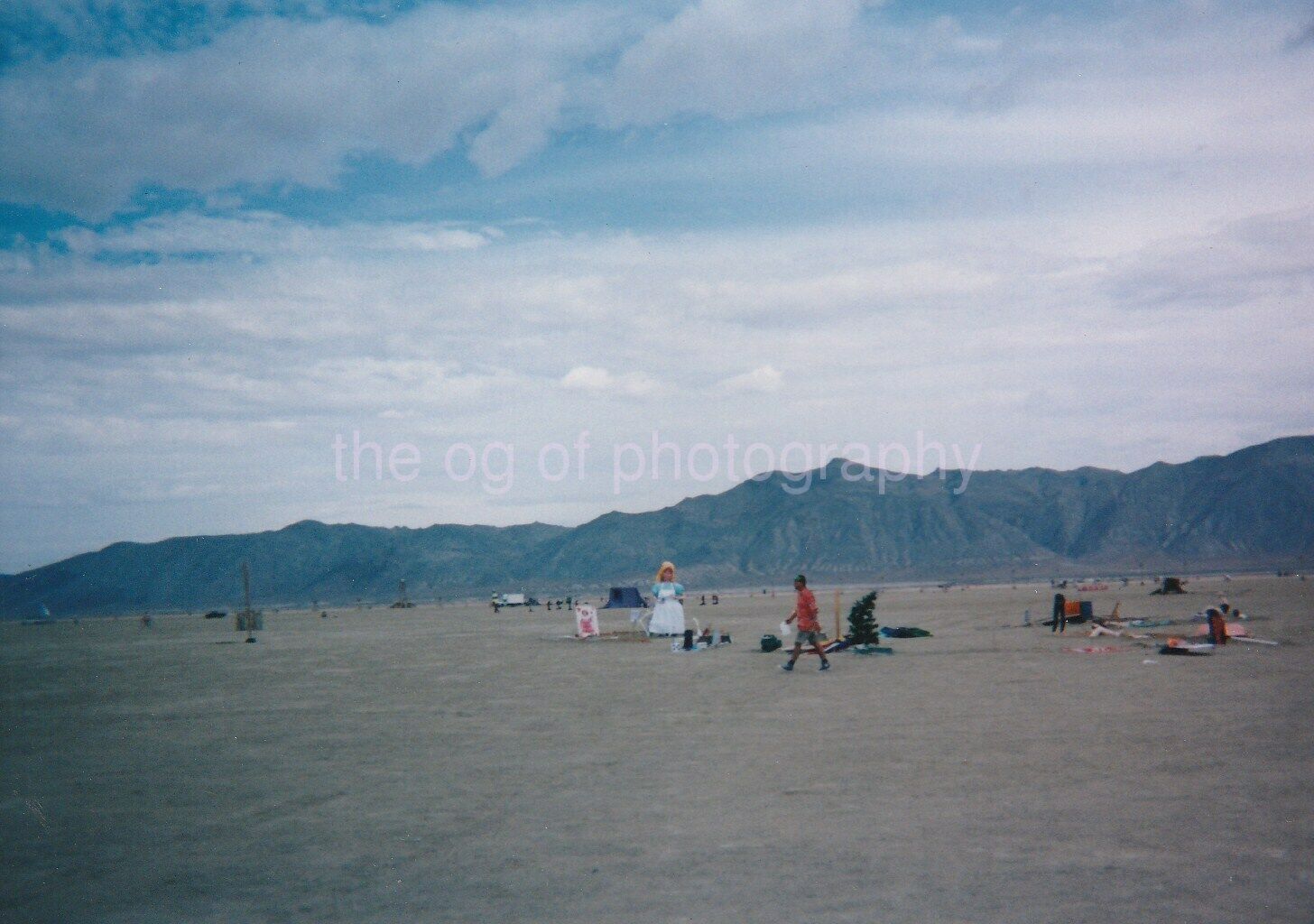 1990's BURNING MAN A Moment In Time In The Desert FOUND Photo Poster painting Snapshot 96 6 G