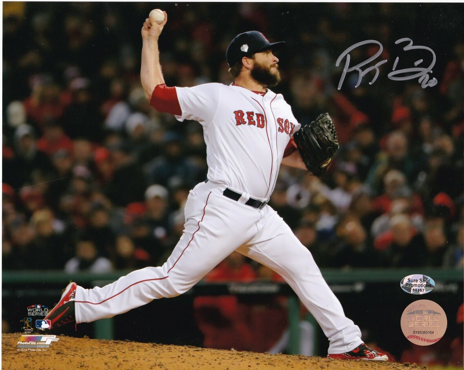 RYAN BRASIER BOSTON RED SOX ACTION SIGNED 8x10