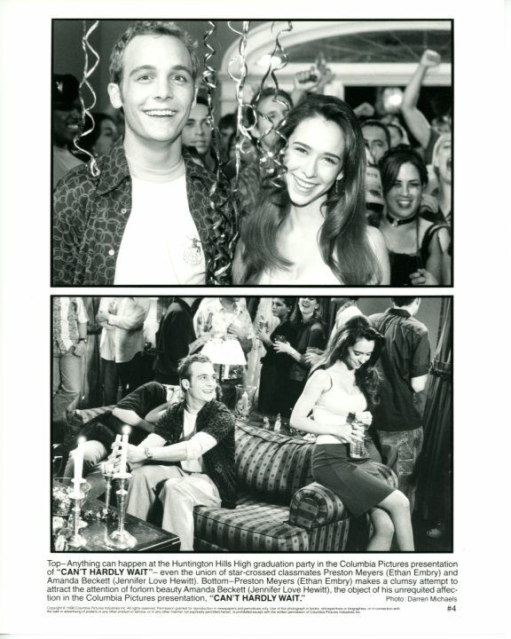 Ethan Embry Jennifer Love Hewitt Can't Hardly Wait Original Press 8X10 Photo Poster painting