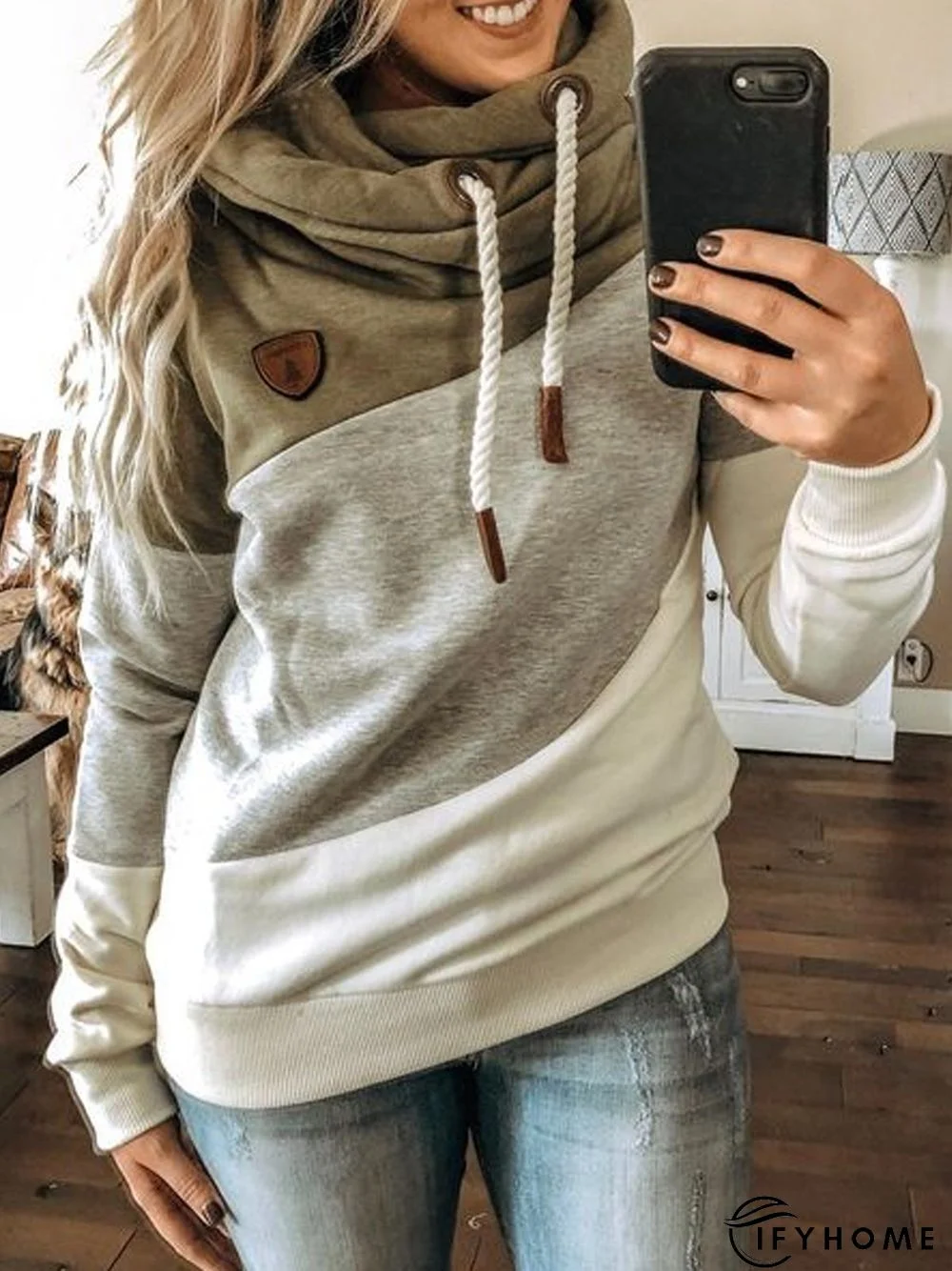 Multicolor Long Sleeve Hoodie Sweatshirt | IFYHOME