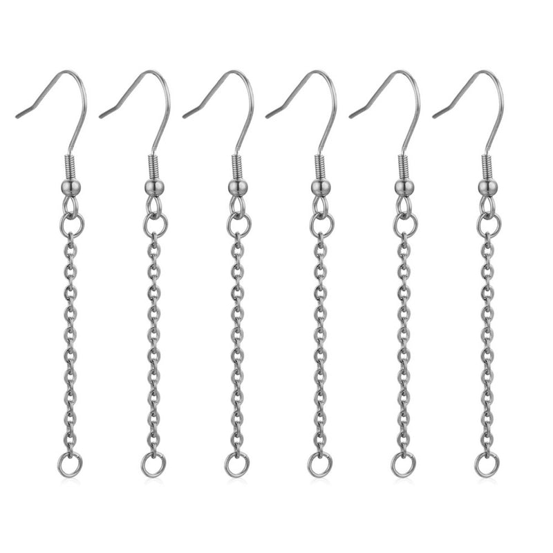 20 PCS/Package Stainless Steel Solid Color Hook Earring Findings Minimalist