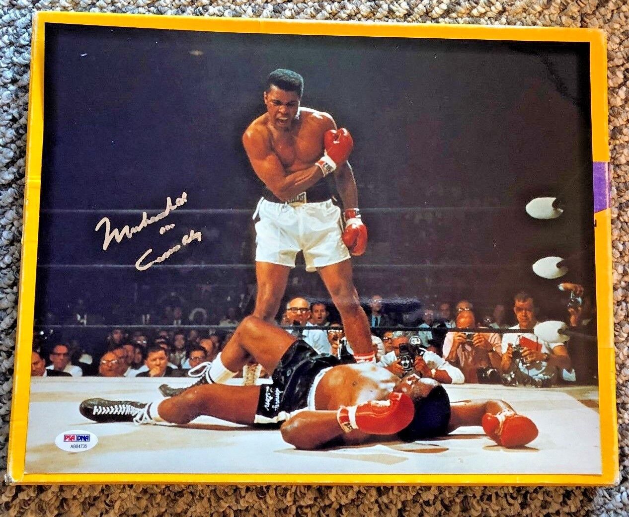 MUHAMMAD ALI SIGNED CASSIUS CLAY 11 X 14 Photo Poster painting PSA/DNA FULL LETTER