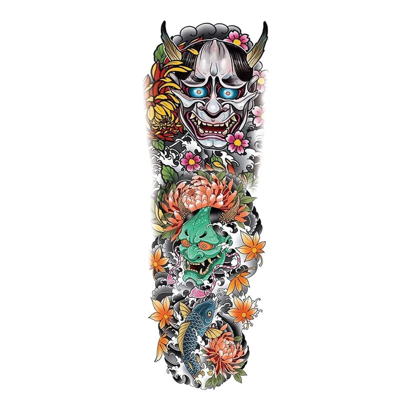 Temporary Tattoos Snake Lion Asian Fake Tattoo Tiger For Men Waterproof Art Mermaid Sticker Paste on Arm Leg Tattoos Body Art