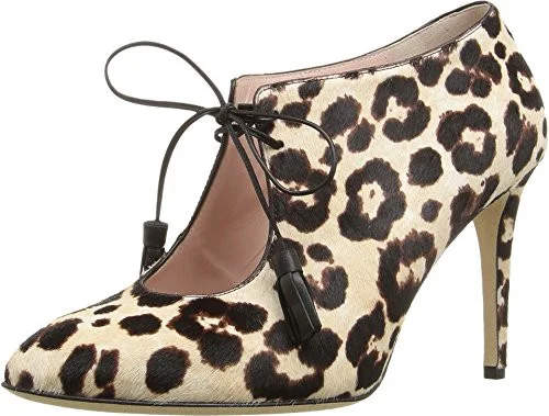 Leopard Print Cutout Lace-up Stiletto Heel Ankle Booties Vdcoo