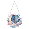 2Pcs Moon DIY Diamond Painting Ornament with Clock Function Home Craft Decor Art