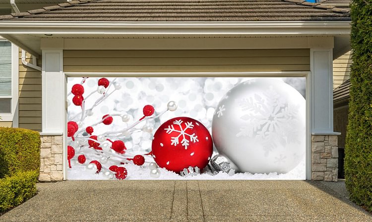 Merry Christmas Garage Door snow globe