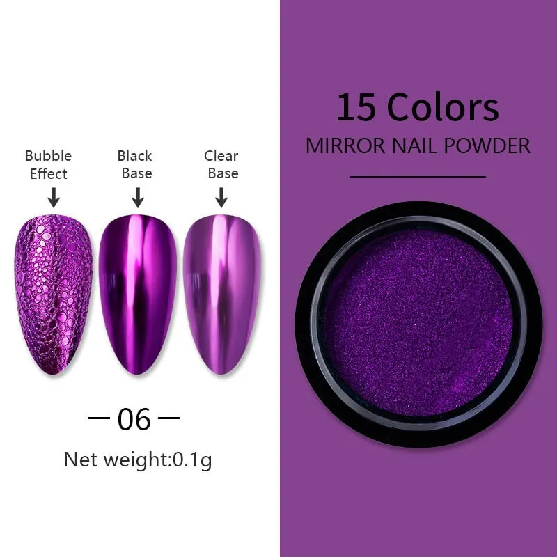 1 Box Gold Sliver Pink Mirror Nail Powder Glitter Sequins Nail Art Gel Polishing Chrome Flakes Pigment Dust Decorations