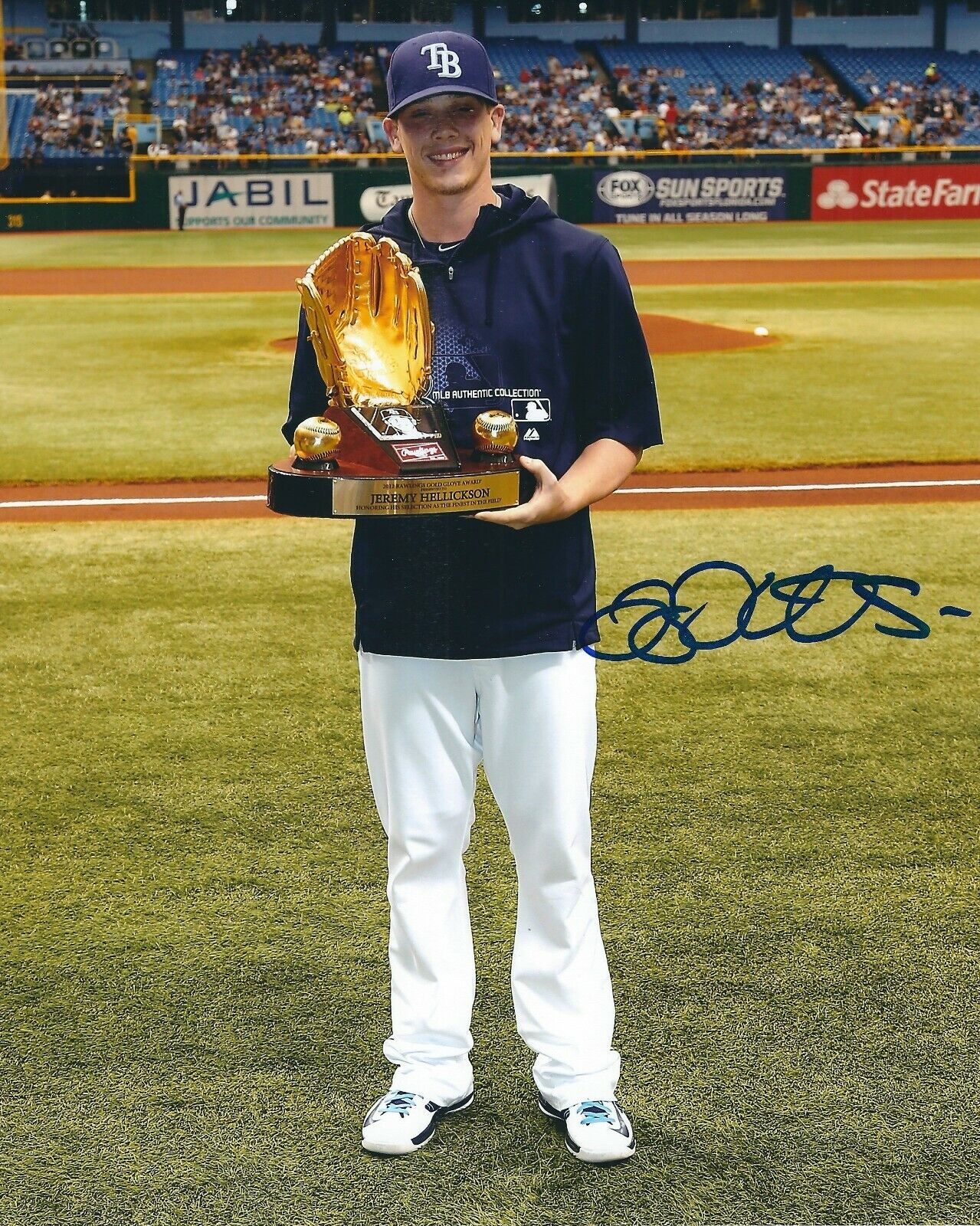 Signed 8x10 JEREMY HELLICKSON Tampa Bay Rays Autographed Photo Poster painting - COA