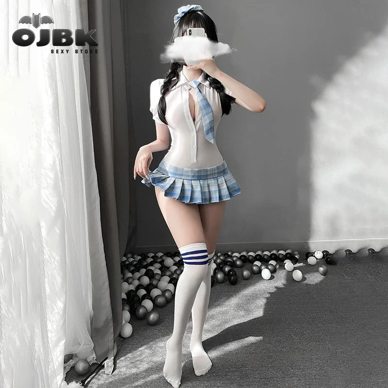 Sexy School Girl Cosplay Outfit Erotic College Uniform For Women Kawaii Pleated Skirt Japanese Student Role Play Set Hot Sale