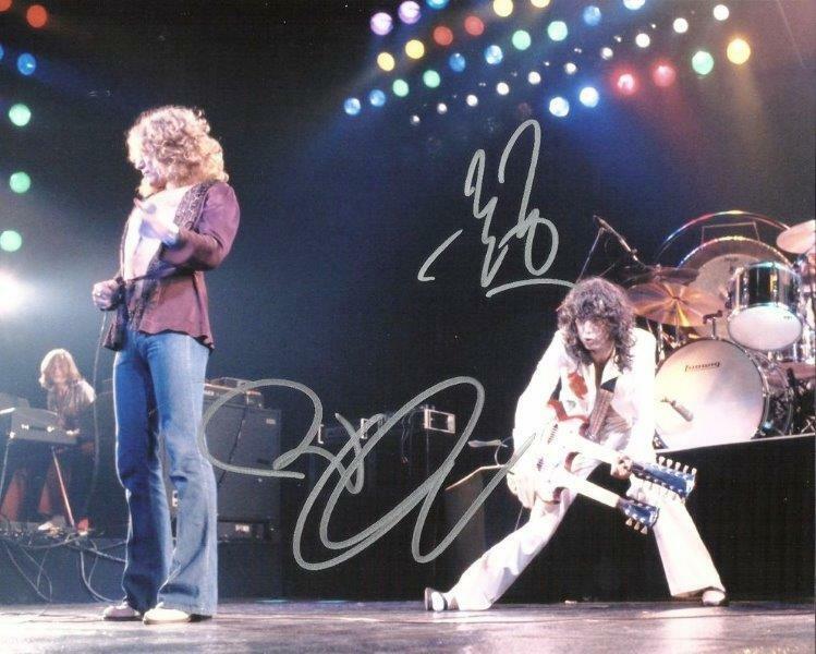 REPRINT - ROBERT PLANT - JIMMY PAGE Led Zeppelin Signed 8 x 10 Glossy Photo Poster painting RP