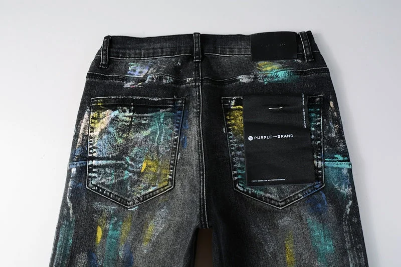 Purple Fashion Jeans 9078
