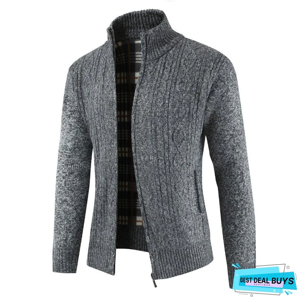 Men's Stand Collar Thick Sweater