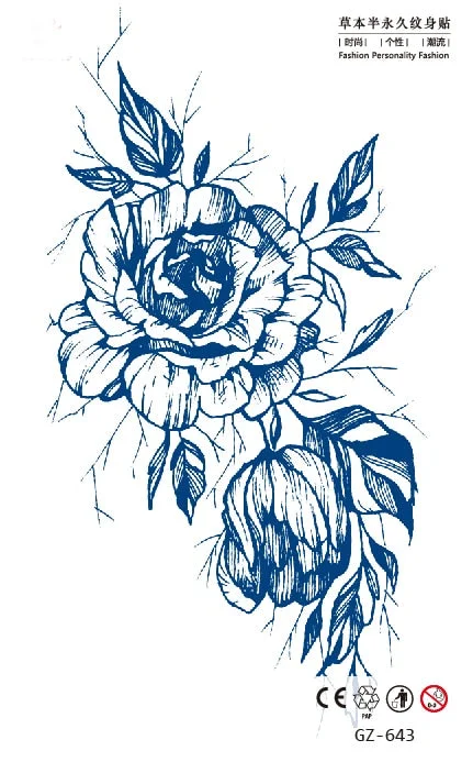 Temporary Tattoo Stickers Love Creative Geometry Totem Juice Ink Lasting Waterproof Sexy Girl Arm Face Neck Realistic Fake Tatoo