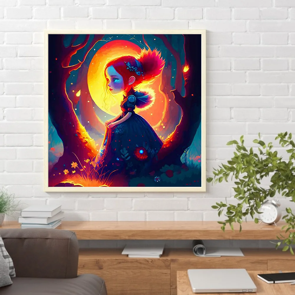 Full Round Diamond Painting 30*30cm - Little Girl