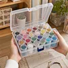 24Pcs Round Bottles No Insert Diamond Painting Containers Multi Purpose Portable Plastic Case Box with Stickers & Compartments Arts Crafts Storage Bottle for Hardware Rhinestone (24pcs-no)