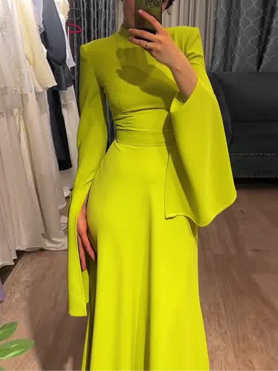 Elegant Long Design Dress with Ruffled Sleeves | Oxredo Shop Ramadan Sale