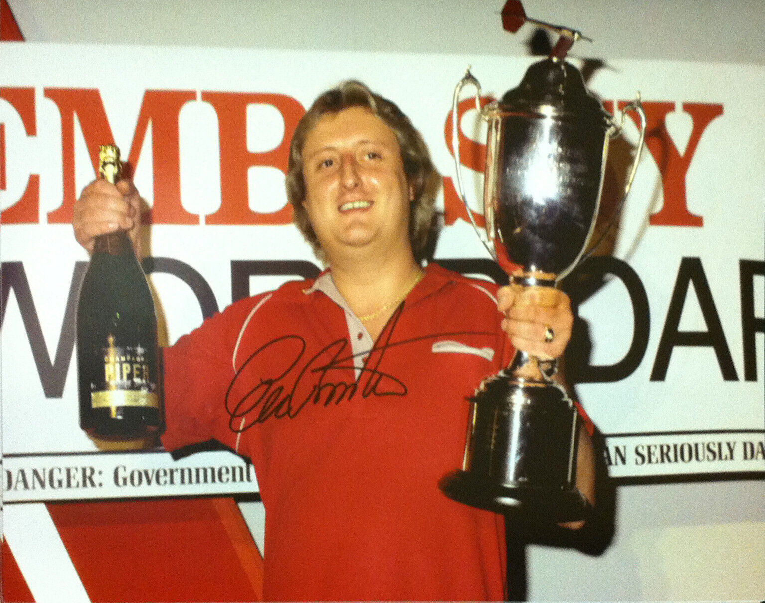 ERIC BRISTOW WORLD CHAMPION SIGNED 16x12 DARTS Photo Poster painting SEE PROOF COA