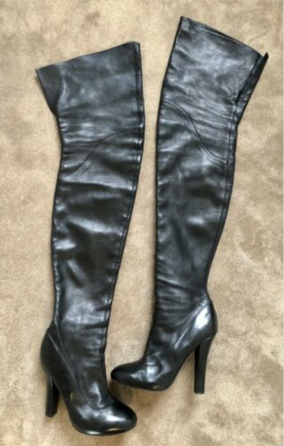 Custom Black Over Knee Chunky Heel Long Boots Vdcoo