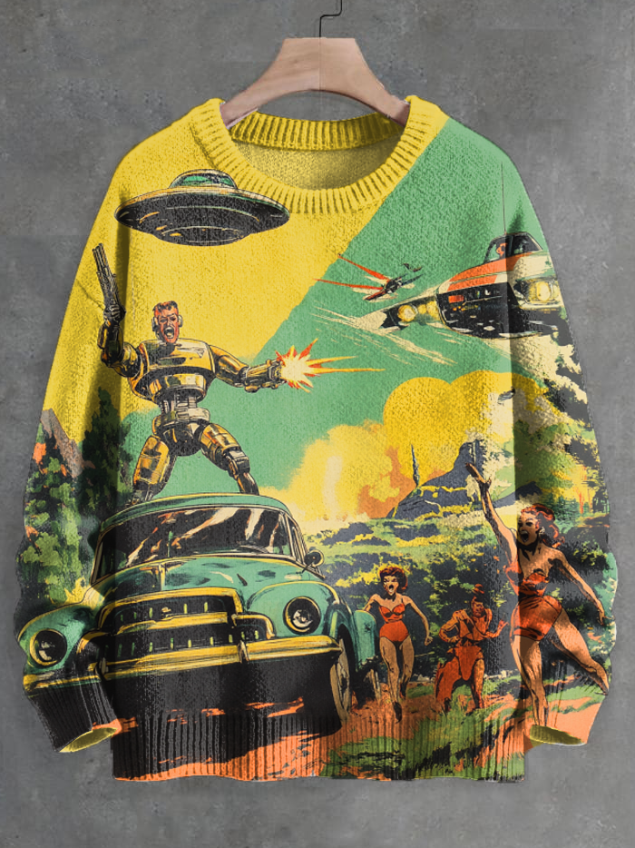 Men's Alien Firepower Combat Print Knit Sweatshirt