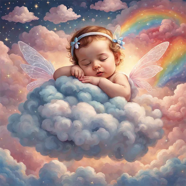 Full Round Diamond Painting - Sleeping Angel Child 30*30CM