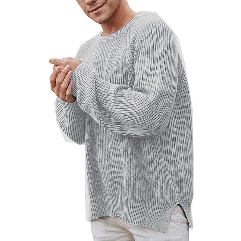 Wongn Wongn And Winter New Fashion Men's Solid Color Long Sleeve Round Collar Jumper Sweater Men's Sweater
