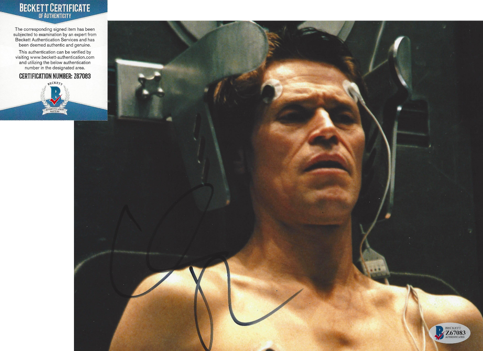 WILLEM DAFOE SIGNED 'SPIDER-MAN' GREEN GOBLIN 8x10 MOVIE Photo Poster painting BECKETT COA BAS