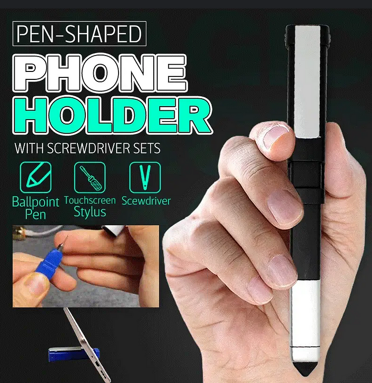 Pen-shaped Phone Holder with Screwdriver Sets