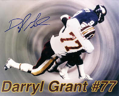 DARRYL GRANT WASHINGTON REDSKINS ACTION SIGNED 8x10