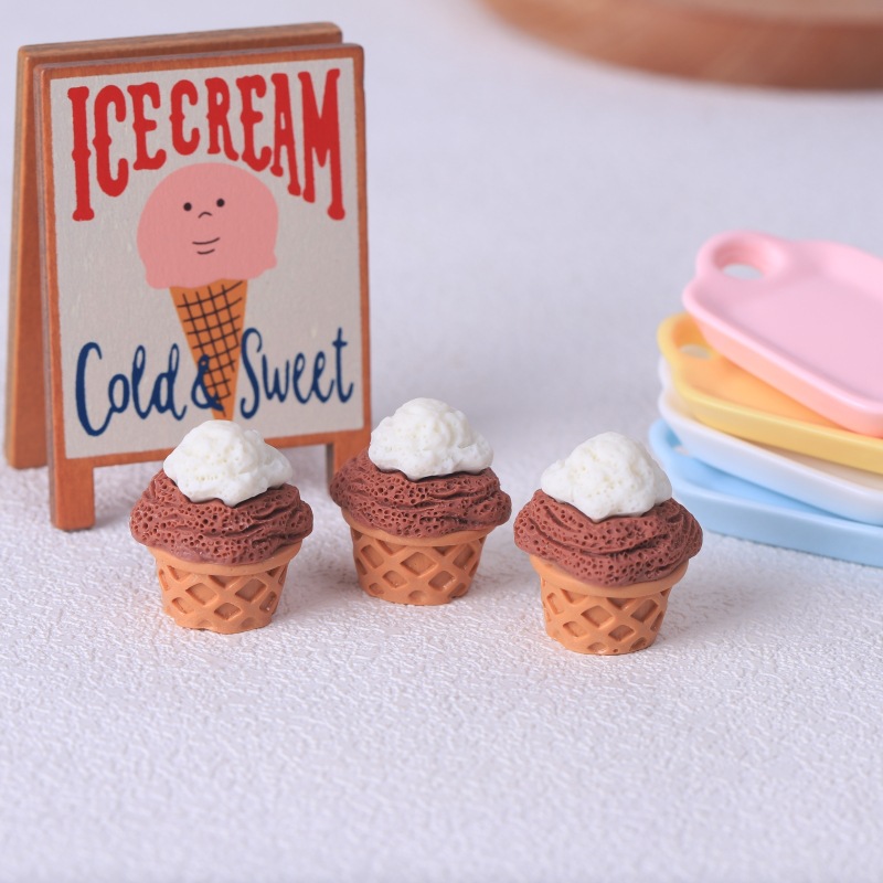 Mini 3D Ice Cream Cone Resin Charms