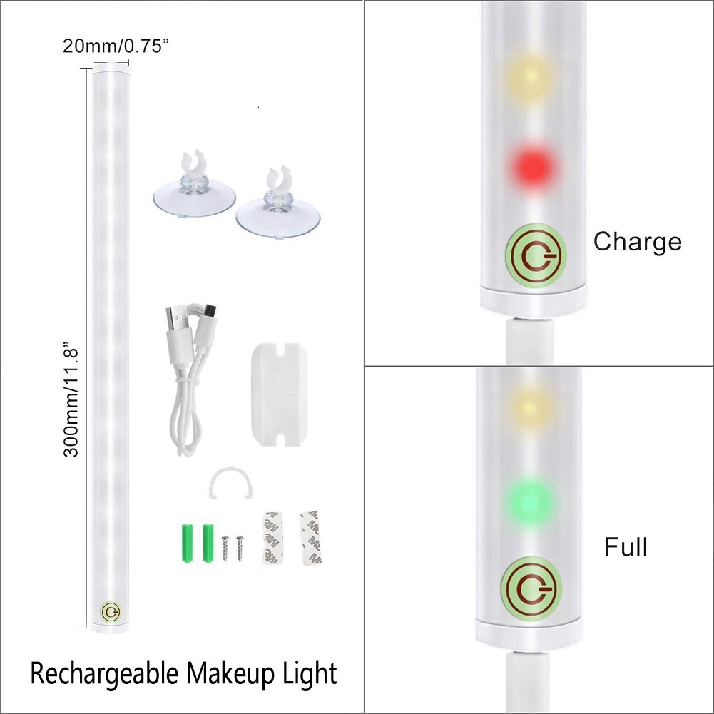 

Suction Cup LED Mirror Front BathRechargeable Makeup Strip, 501 Original