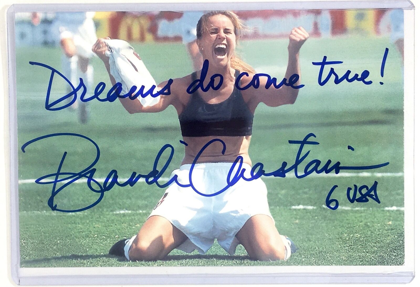 Brandi Chastain Signed 4x6 Photo Poster painting Team USA Soccer USWNT Autograph Auto