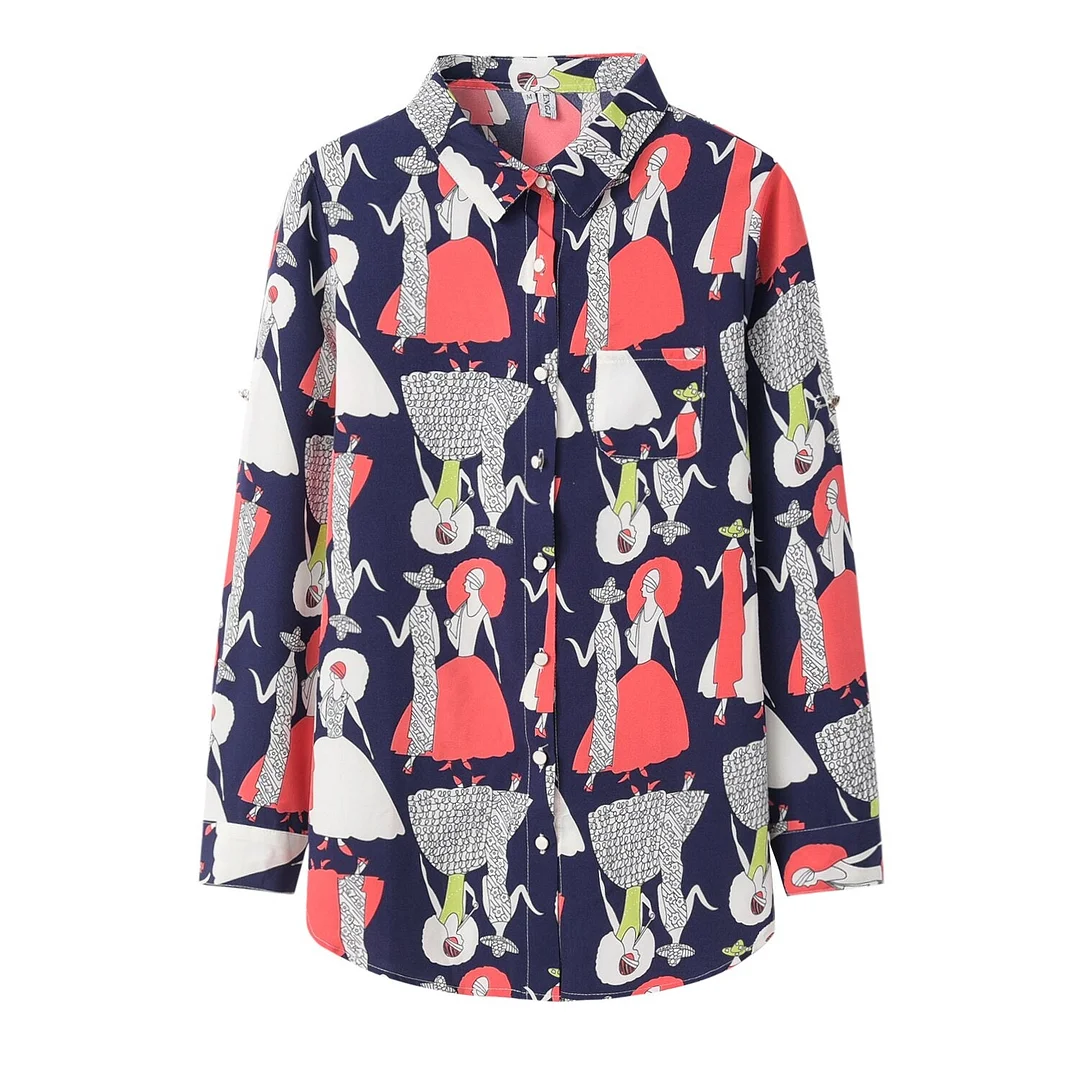Fashion Fine Women's Print Chiffon Shirt 2021 Spring New Long Sleeve Blouses and Tops Lady Plus Size Casual Shirts Clothes 5XL