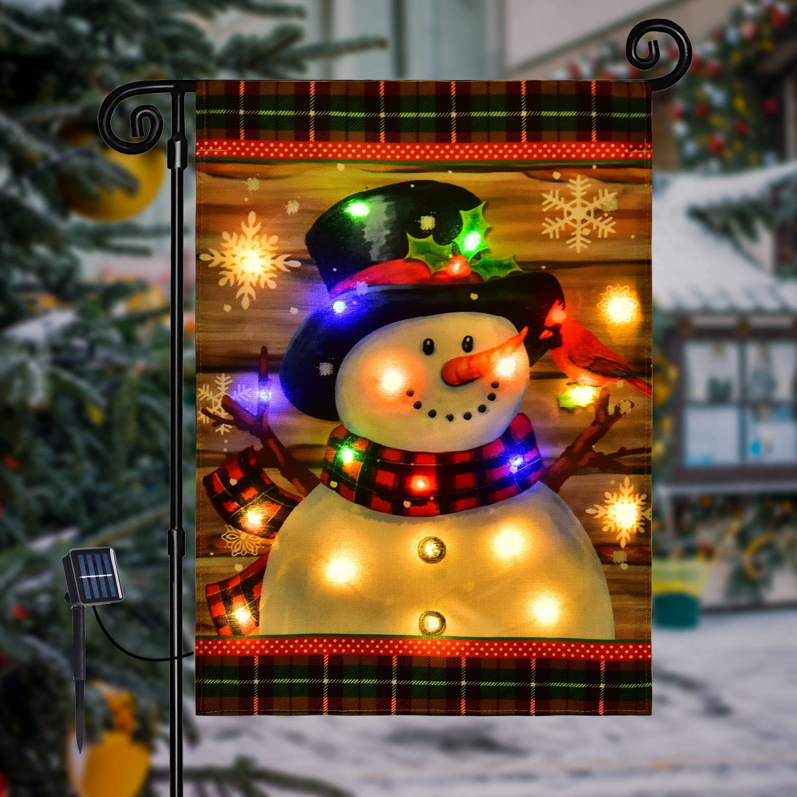 Christmas Solar Energe LED Garden Flags - tree - Codlins