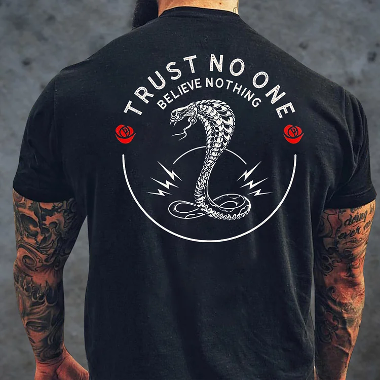 Trust No One Believe Nothing Printed Men's T-shirt