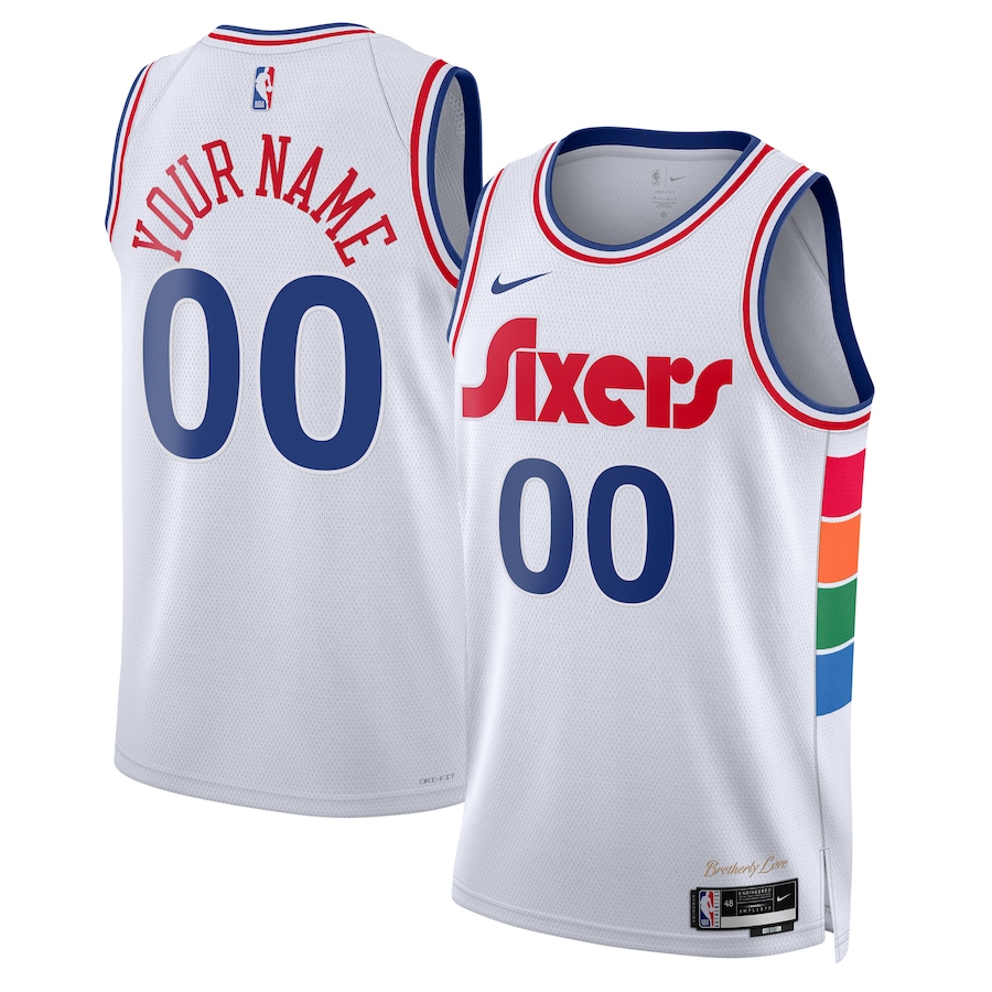 Unisex Philadelphia 76ers  White 2024/25 Custom Swingman Jersey - City Edition mysite