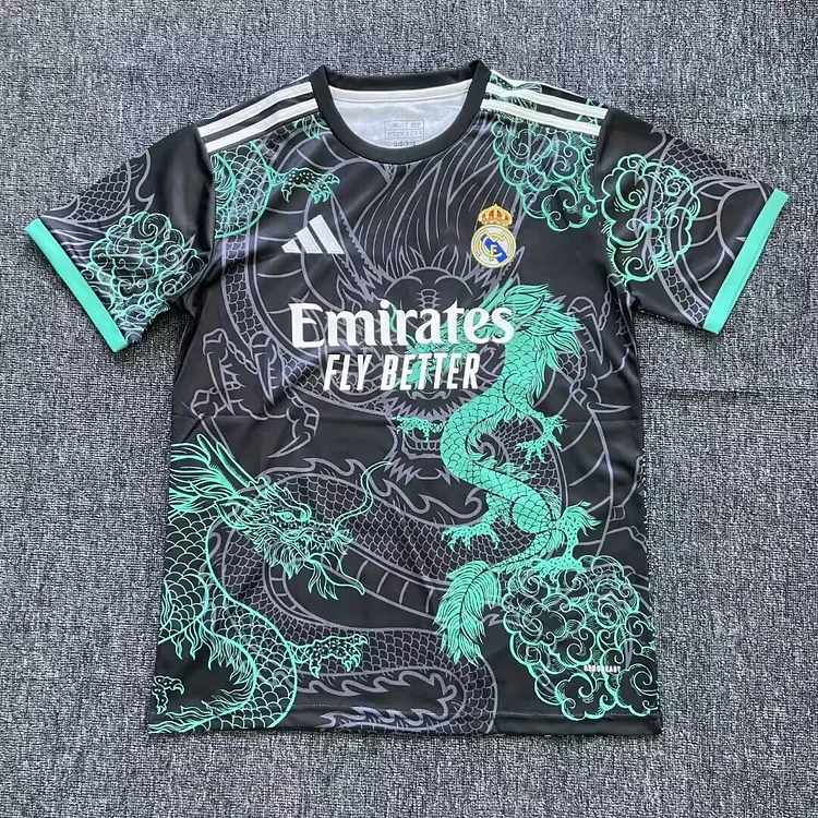2025-26-Real Madrid Black and Green Dragon-Jersey-Fan Edition