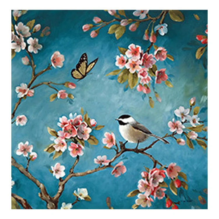 Bird Branch - 11CT 3 Strands Threads Printed Cross Stitch Kit - 45x45cm(Canvas)